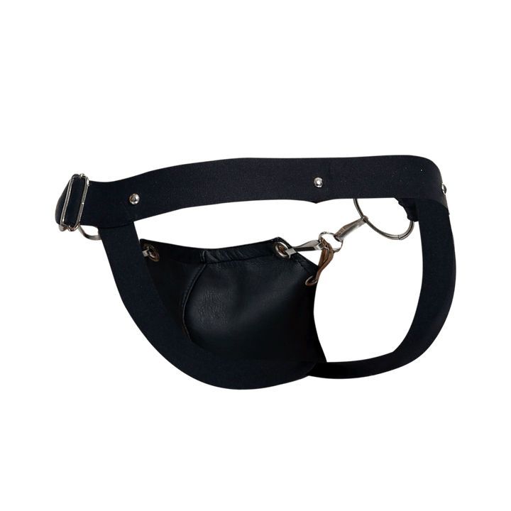 MaleBasics DNGEON Snap Jockstrap | Black O-Ring Designer Underwear