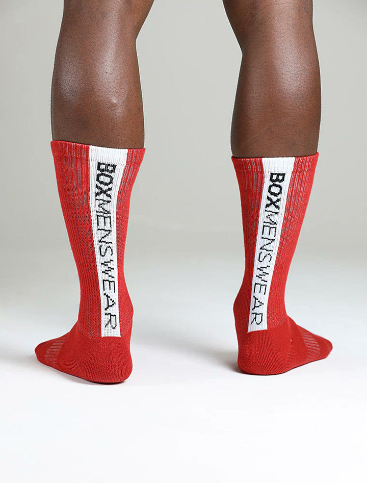 Box Menswear Lux Sports Socks Reverse Blue Strip