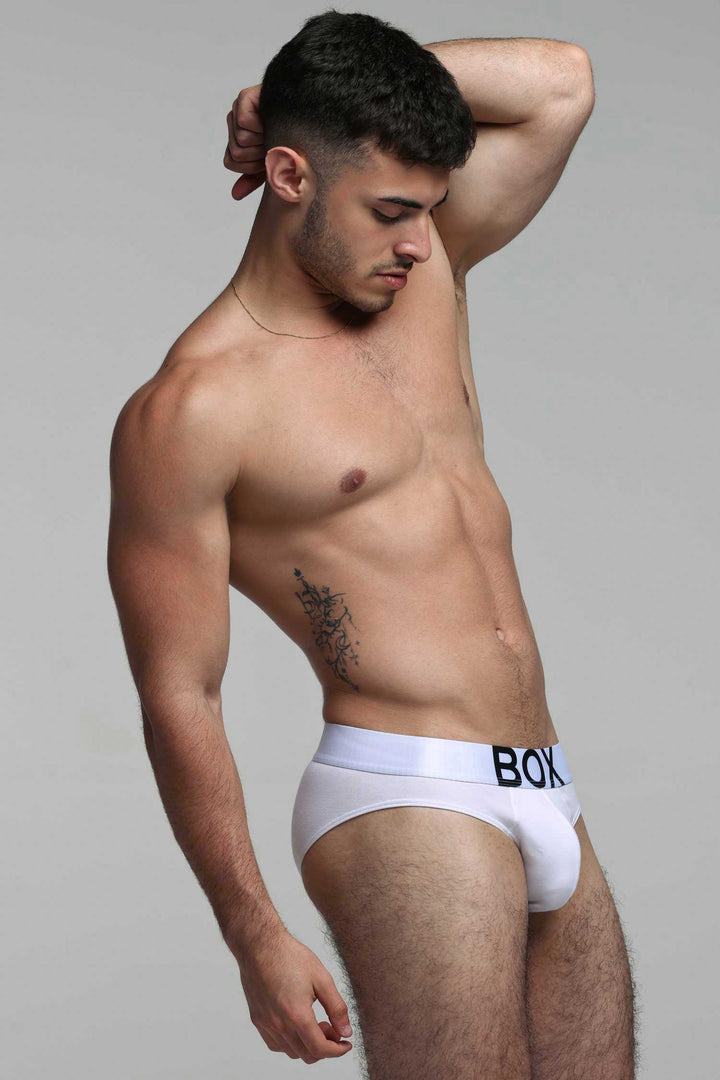 Box Menswear Men's White Briefs