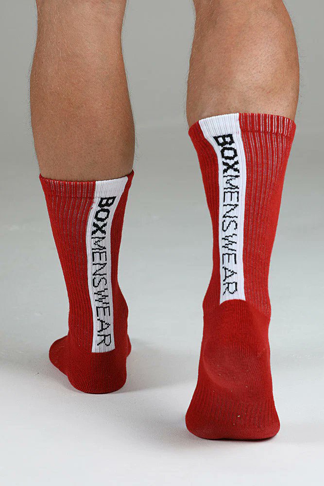 Box Menswear Lux Sports Socks Reverse Blue Strip