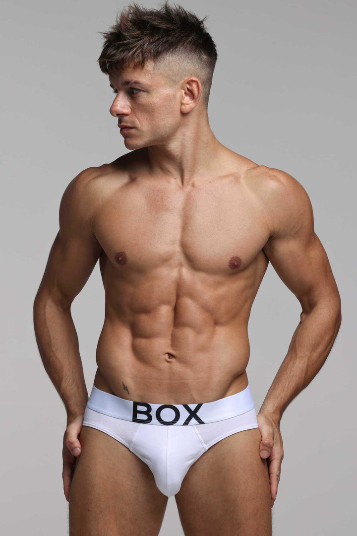 Box Menswear Men's White Briefs