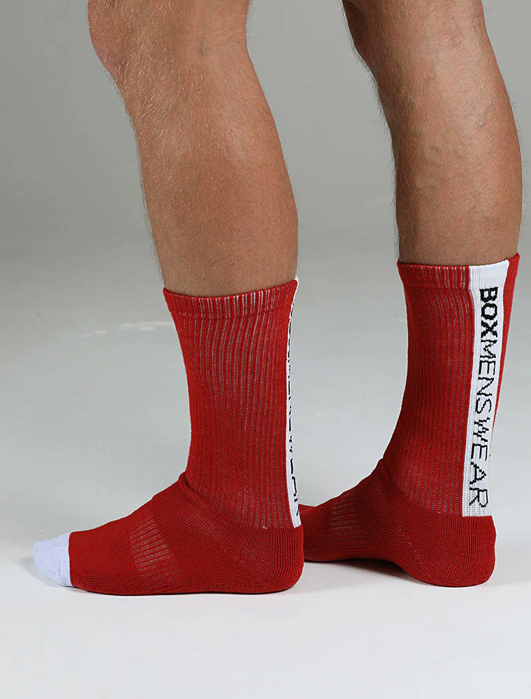 Box Menswear Lux Sports Socks Reverse Blue Strip