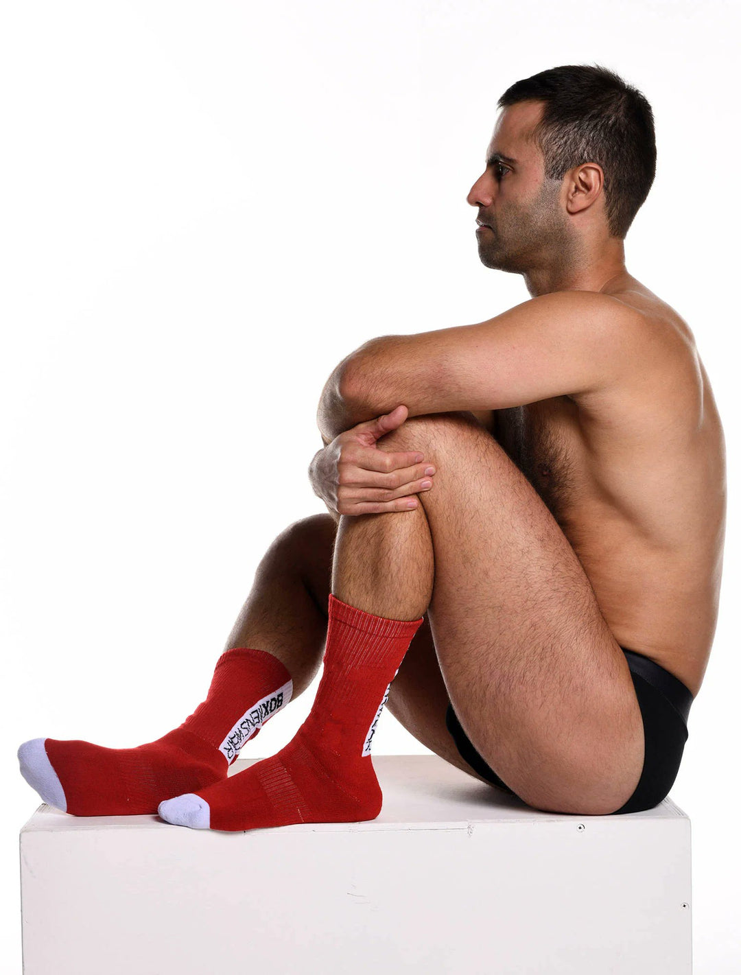 Box Menswear Lux Sports Socks Reverse Blue Strip