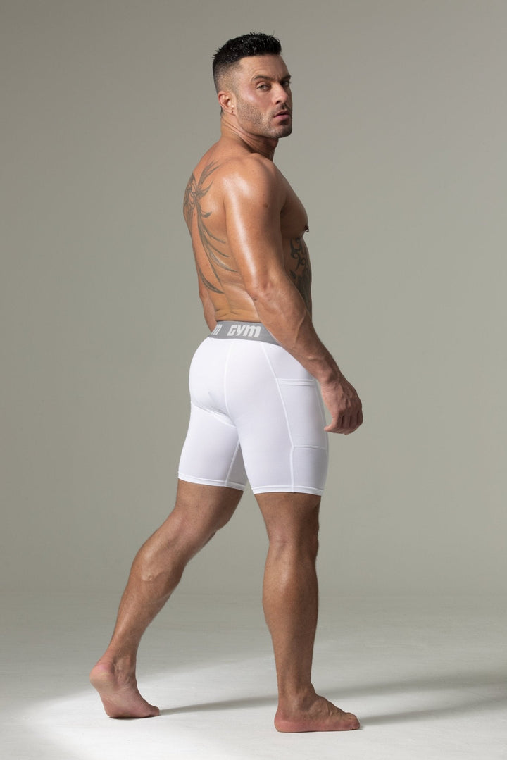 GYM Men's Performance Compression Shorts with Phone Pocket