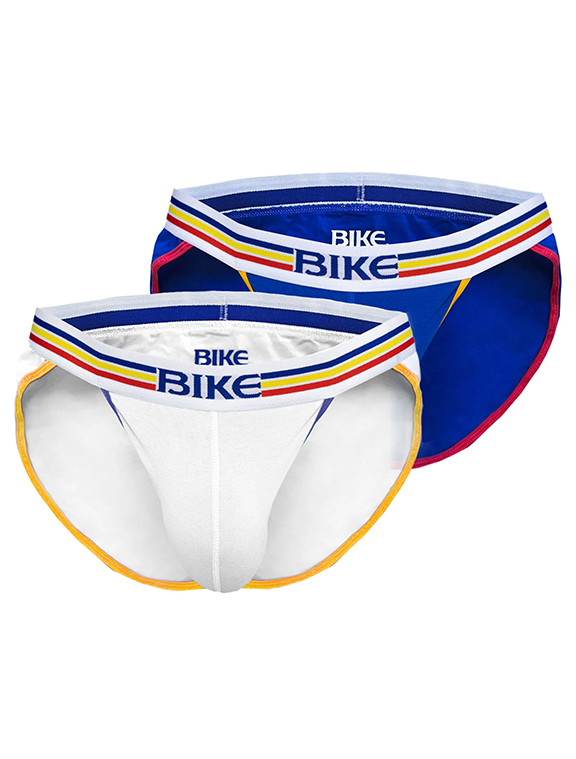 Bike Jock Brief 2-Pack White/Royal Blue