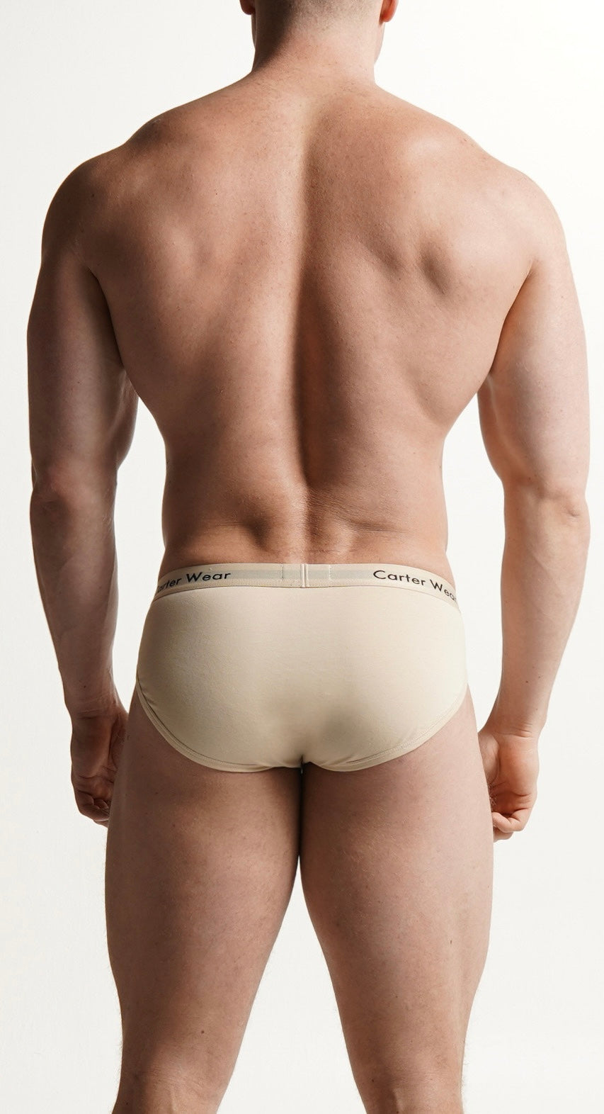 Carter Wear Cortado Men’s Stretch Cotton Briefs - Neutral Tan Everyday Comfort Underwear