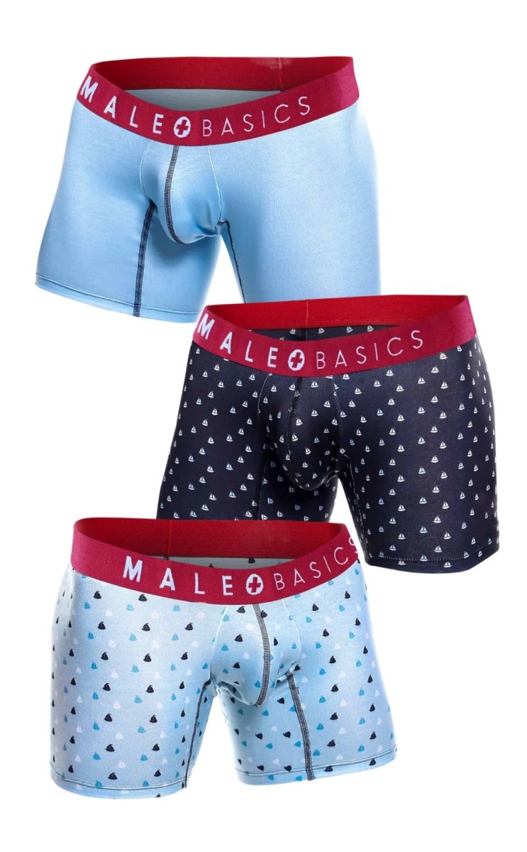MaleBasics 3-Pack Boxer Brief Boats – Premium Men’s Nautical Print Underwear