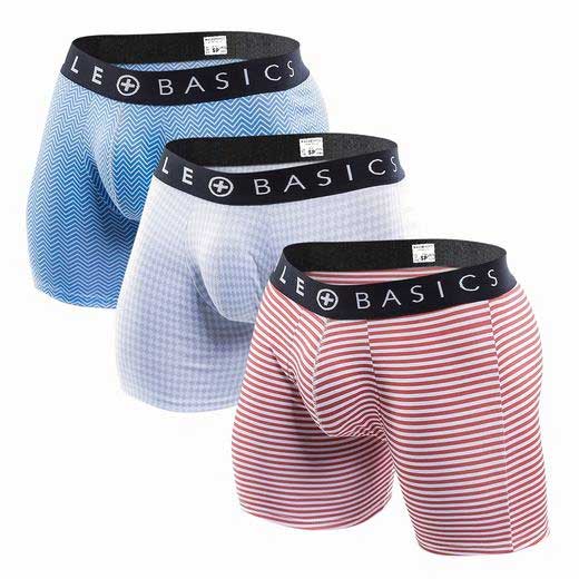 MaleBasics Men’s Boxer Briefs 3-Pack - Comfortable Printed Cotton Underwear