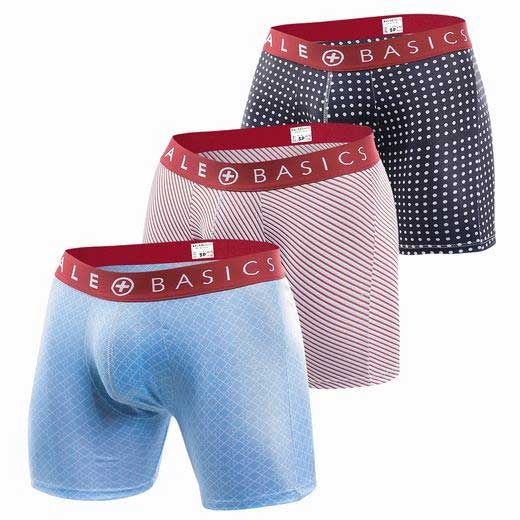 MaleBasics Men’s Boxer Briefs 3-Pack - Comfortable Printed Cotton Underwear