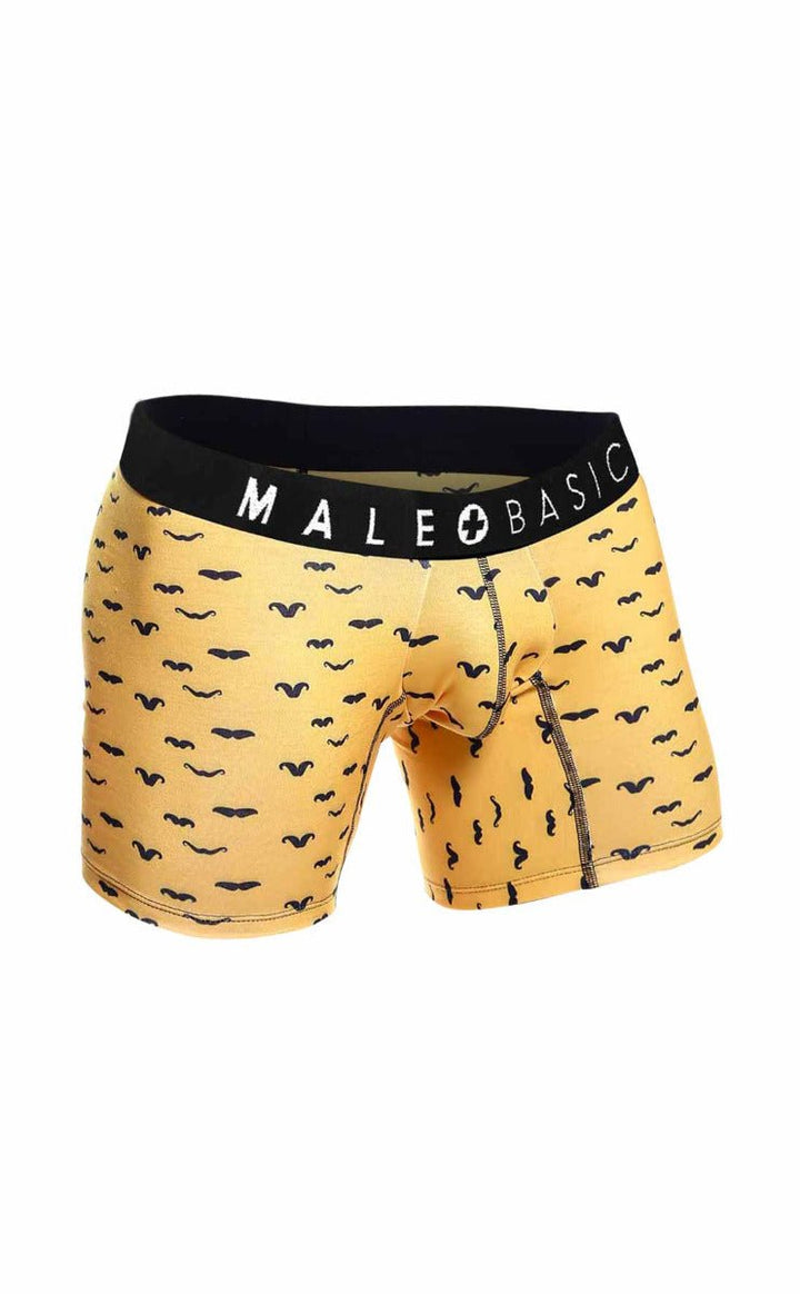 MaleBasics 3-Pack Boxer Briefs – Stache Print Stretch Viscose Underwear
