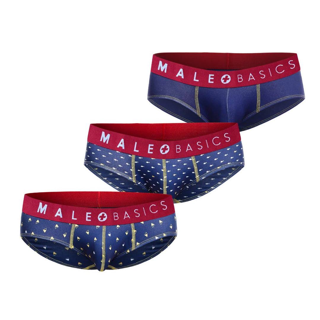 MaleBasics 3-Pack Boats Boxer Brief – Soft Sublimated Viscose Men's Underwear Bundle
