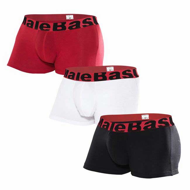 MaleBasics Men’s 3-Pack Assorted Trunks - Breathable Cotton Stretch