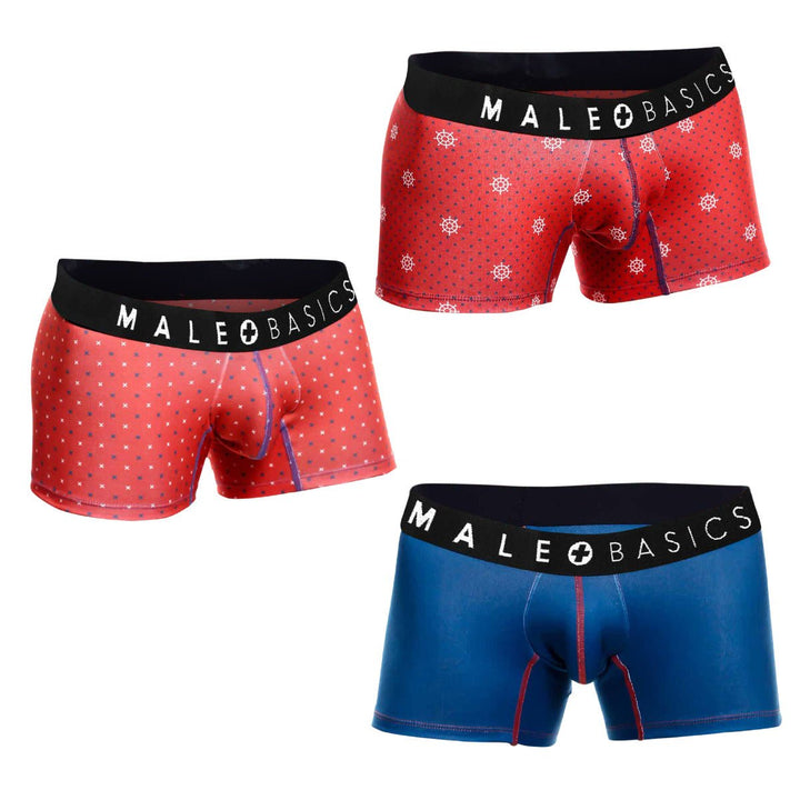MaleBasics Men's 3-Pack Trunk Timon – Premium Moisture-Wicking Trunks with Supportive Pouch