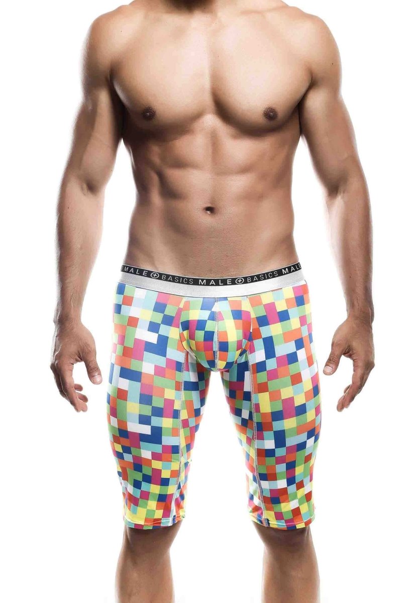 MaleBasics Santorini Edition Boxer Briefs - Blue & White Mosaic Anti-Chafe Underwear