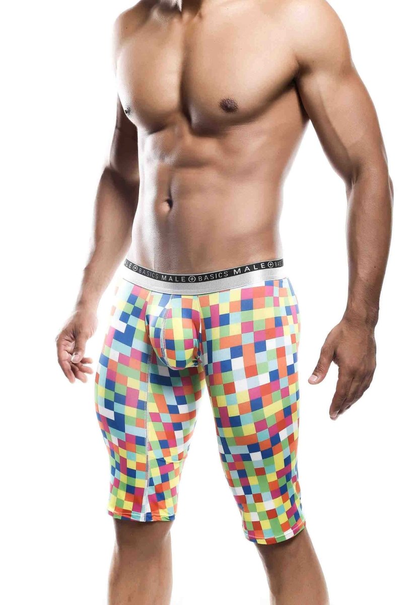 MaleBasics Santorini Edition Boxer Briefs - Blue & White Mosaic Anti-Chafe Underwear