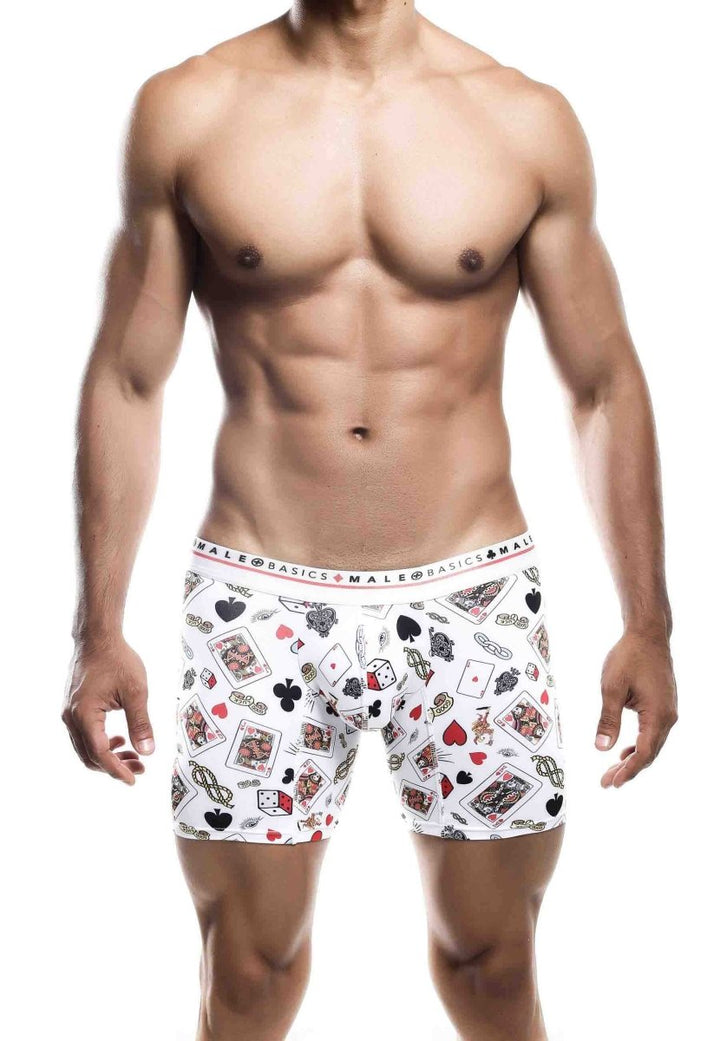 Malebasics Poker Print Boxer Briefs – Breathable Hipster Underwear for Men