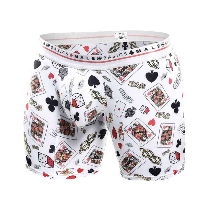 Malebasics Poker Print Boxer Briefs – Breathable Hipster Underwear for Men