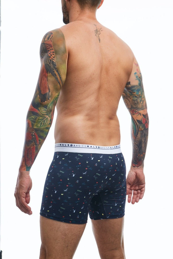MaleBasics Men's Party Fun Boxer Briefs – Vibrant Print, Supportive & Wrinkle-Free
