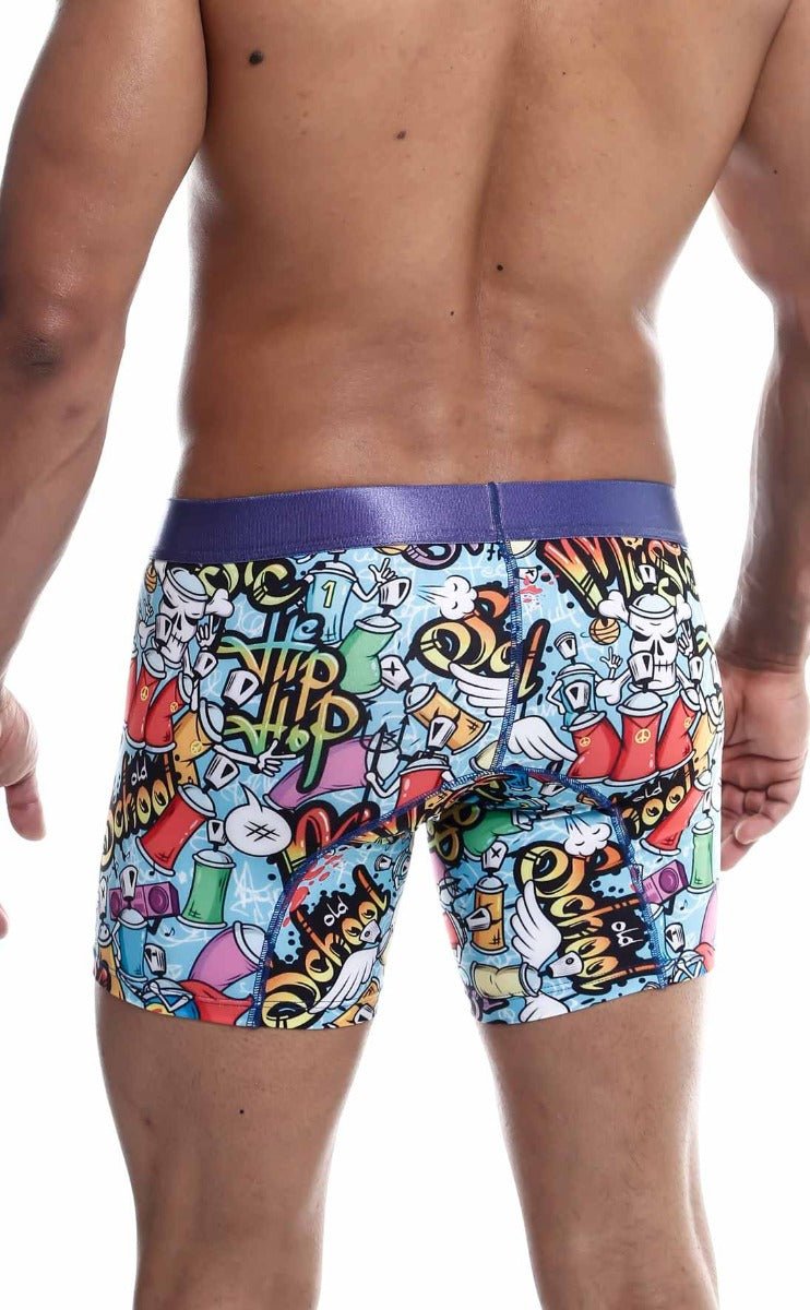 MaleBasics Men's Hipster Boxer Brief Comics – Low Rise Comic Print Underwear for Men