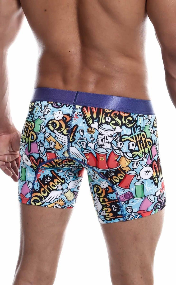 MaleBasics Men's Hipster Boxer Brief Comics – Low Rise Comic Print Underwear for Men