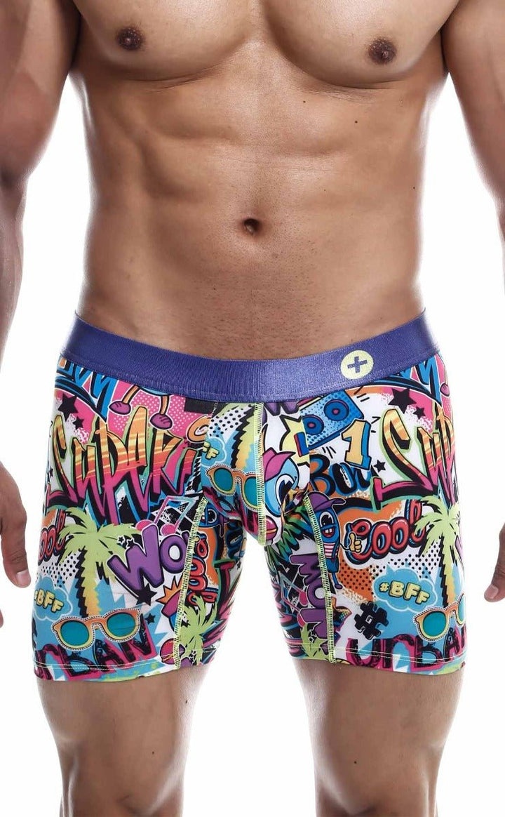 MaleBasics Men's Hipster Boxer Brief Comics – Low Rise Comic Print Underwear for Men
