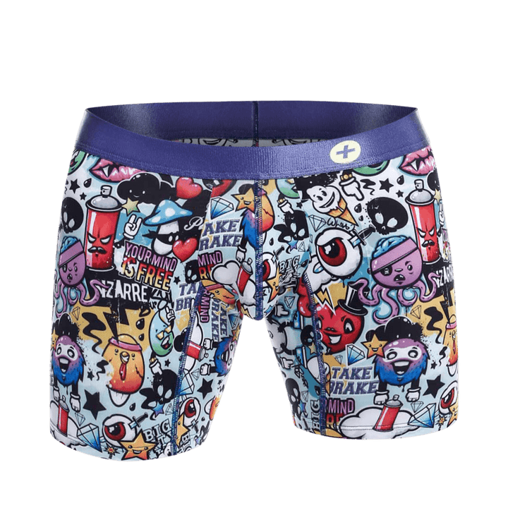 MaleBasics Men's Hipster Boxer Brief Comics – Low Rise Comic Print Underwear for Men