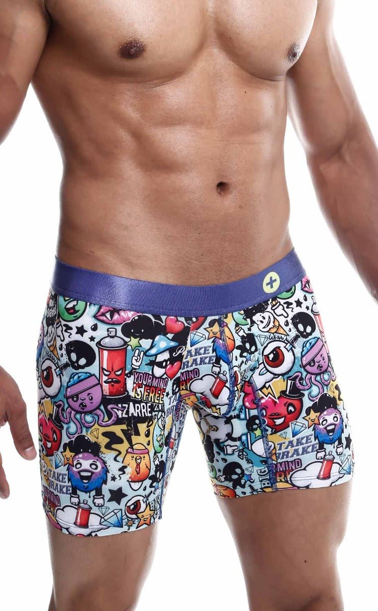 MaleBasics Men's Hipster Boxer Brief Comics – Low Rise Comic Print Underwear for Men