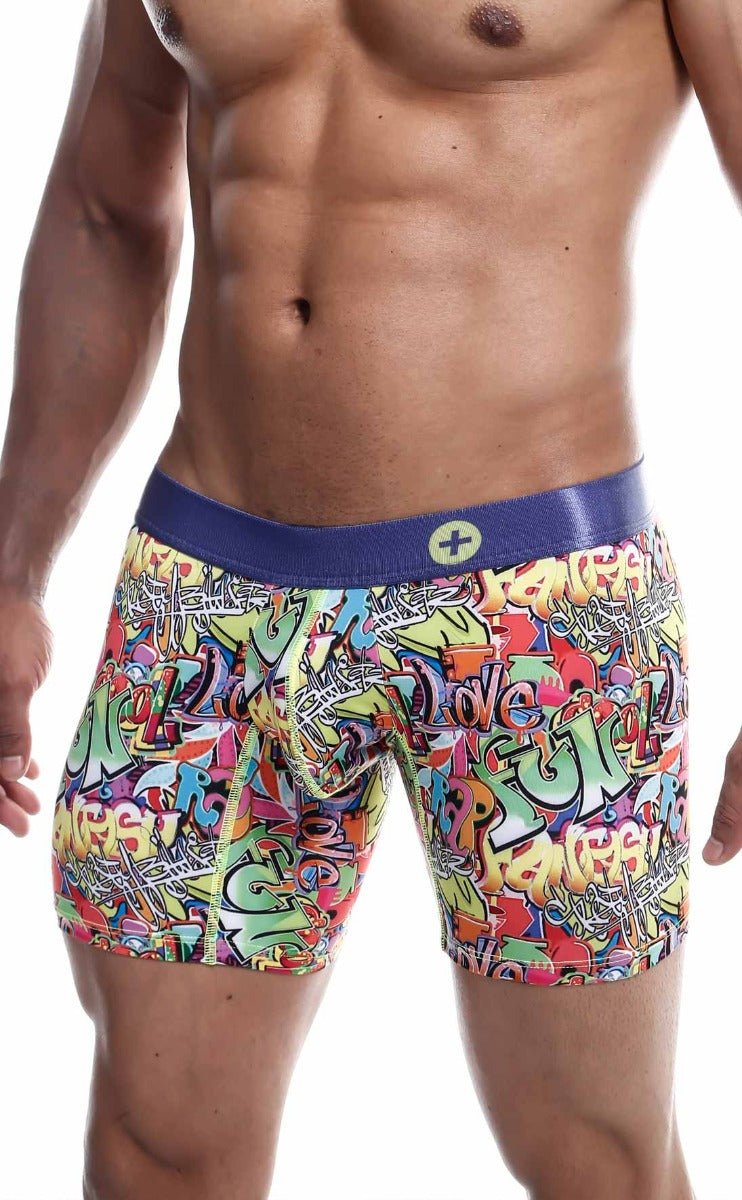 MaleBasics Men's Hipster Boxer Brief Comics – Low Rise Comic Print Underwear for Men