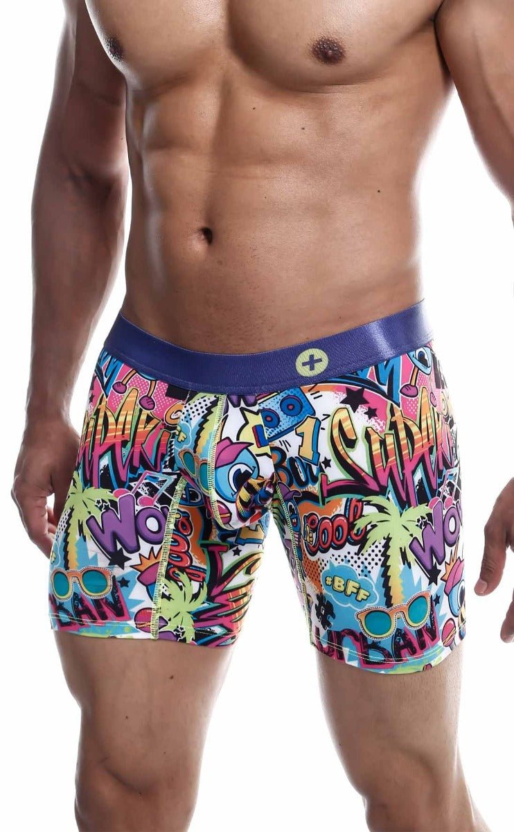MaleBasics Men's Hipster Boxer Brief Comics – Low Rise Comic Print Underwear for Men
