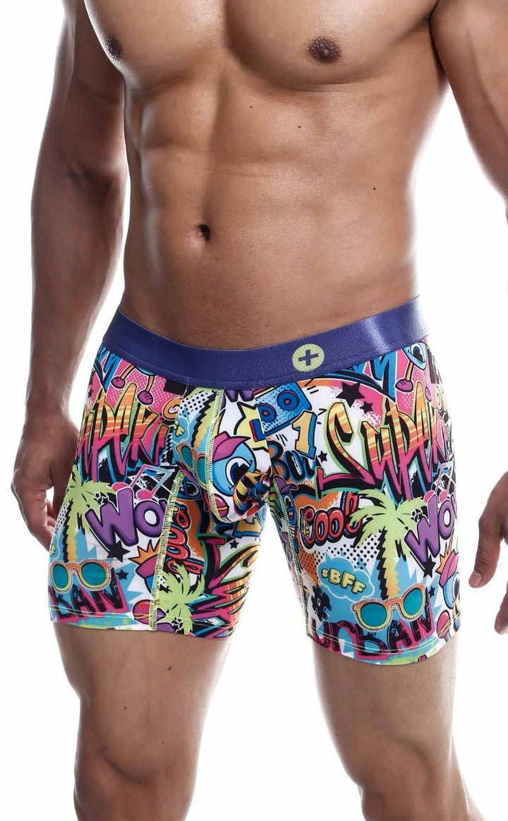 MaleBasics Men's Hipster Boxer Brief Comics – Low Rise Comic Print Underwear for Men