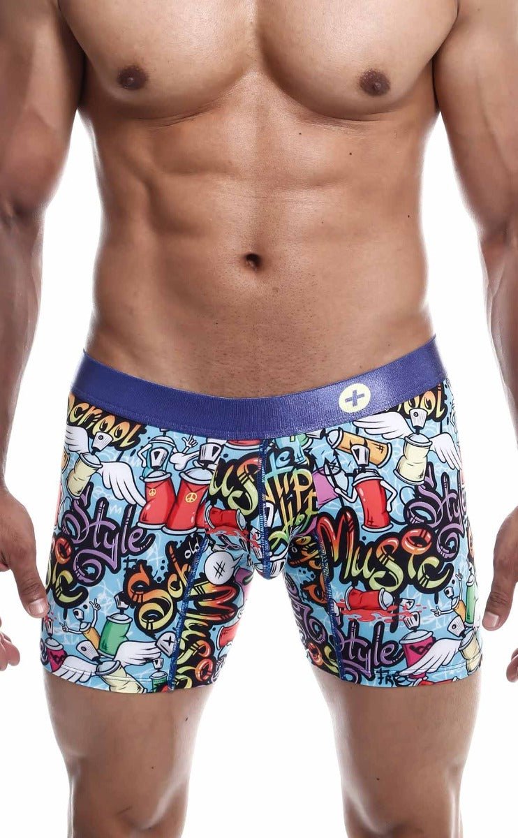 MaleBasics Men's Hipster Boxer Brief Comics – Low Rise Comic Print Underwear for Men