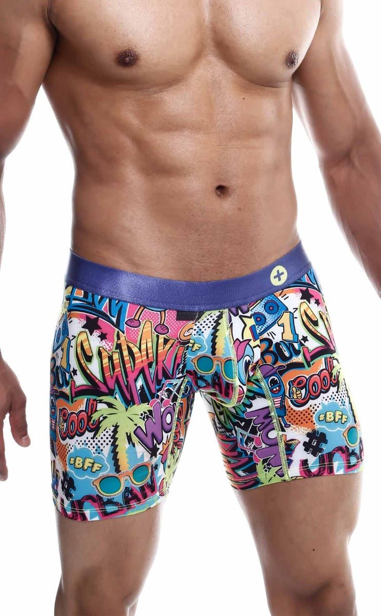 MaleBasics Men's Hipster Boxer Brief Comics – Low Rise Comic Print Underwear for Men