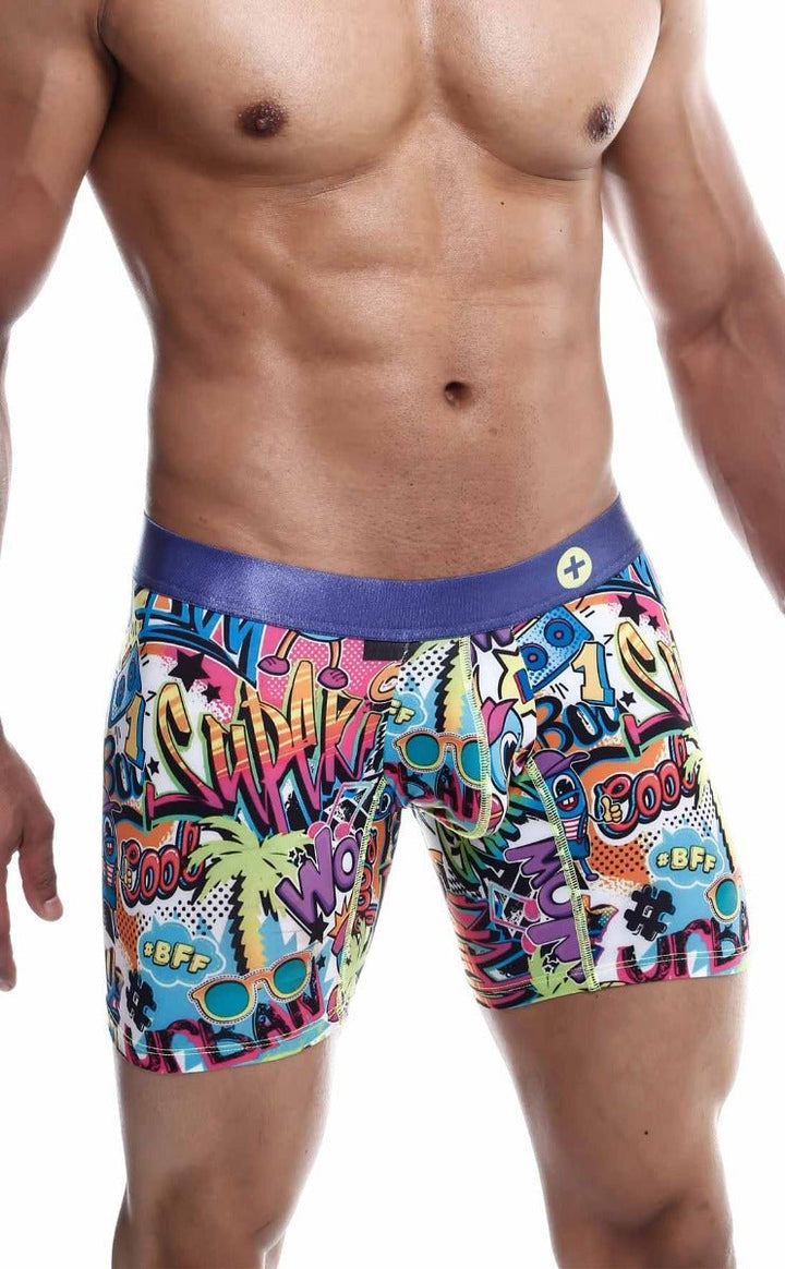MaleBasics Men's Hipster Boxer Brief Comics – Low Rise Comic Print Underwear for Men