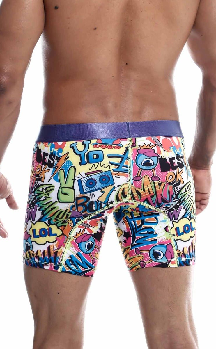 MaleBasics Men's Hipster Boxer Brief Comics – Low Rise Comic Print Underwear for Men