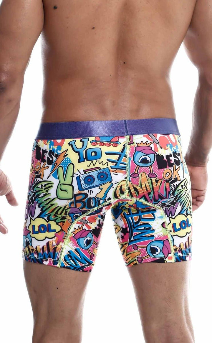 MaleBasics Men's Hipster Boxer Brief Comics – Low Rise Comic Print Underwear for Men