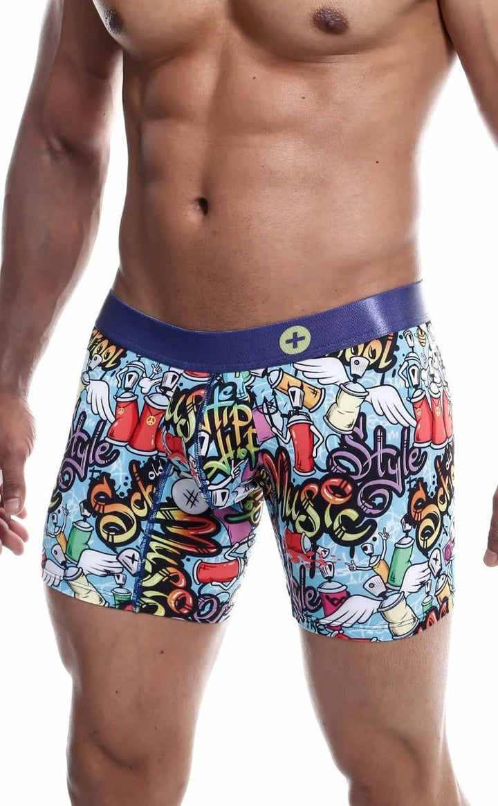 MaleBasics Men's Hipster Boxer Brief Comics – Low Rise Comic Print Underwear for Men