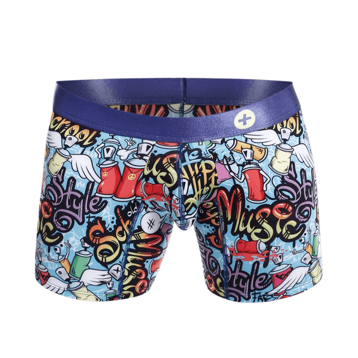MaleBasics Men's Hipster Boxer Brief Comics – Low Rise Comic Print Underwear for Men