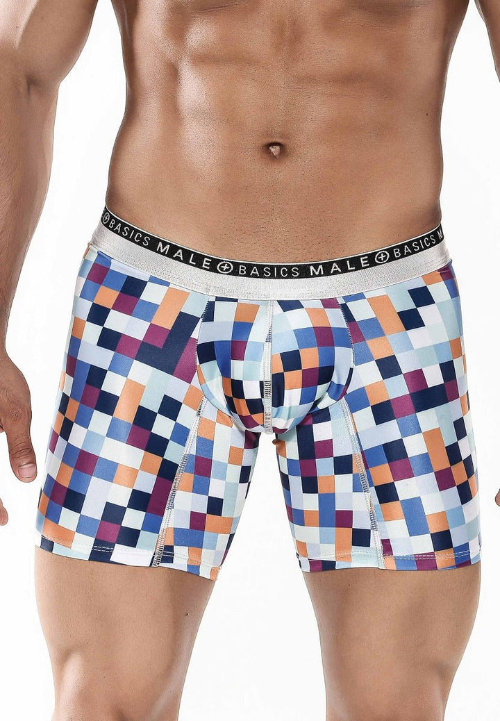 Malebasics Hipster Boxer Briefs - Pixels Print Microfiber