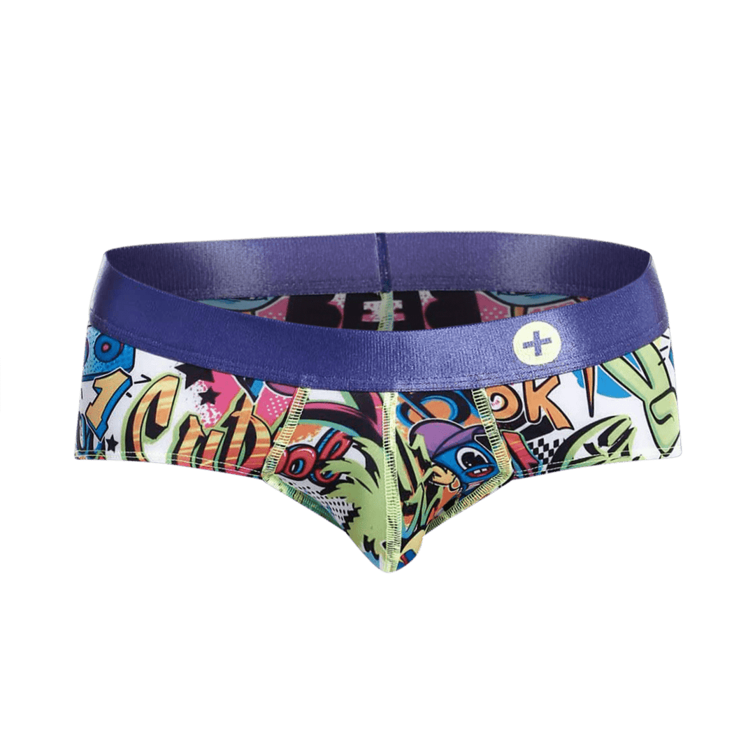 MaleBasics Hipster Brief Comics – Low-Rise Mid-Thigh Men’s Designer Underwear