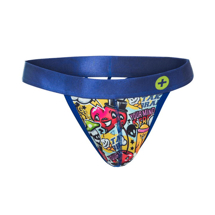 MaleBasics Hipster Thong for Men – Low Rise Seamless Pouch Underwear with Fun Comic Prints