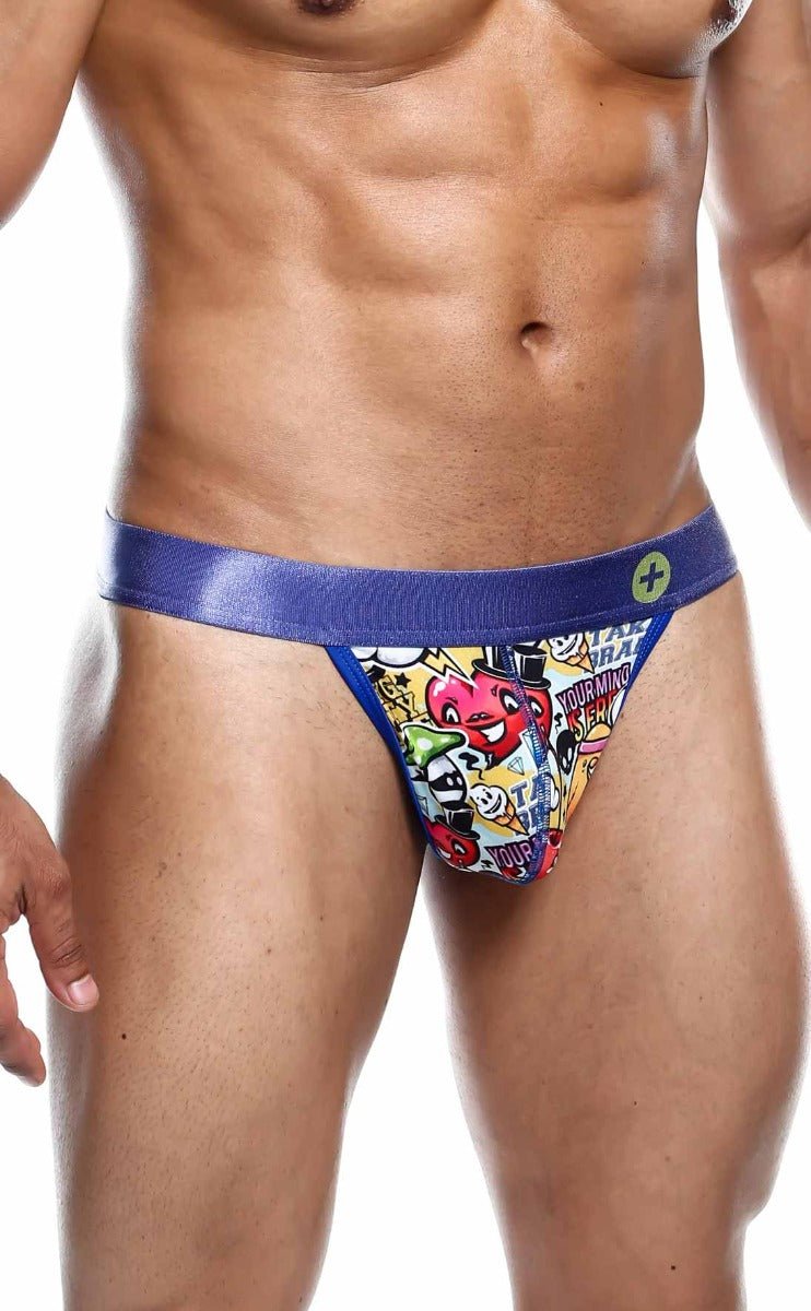MaleBasics Hipster Thong for Men – Low Rise Seamless Pouch Underwear with Fun Comic Prints