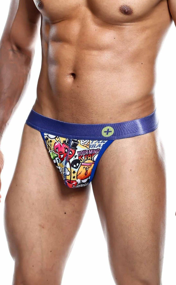 MaleBasics Hipster Thong for Men – Low Rise Seamless Pouch Underwear with Fun Comic Prints