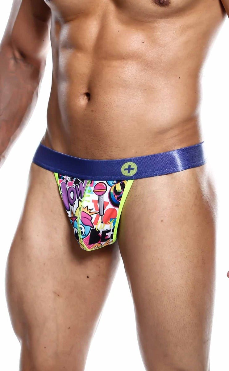 MaleBasics Hipster Thong for Men – Low Rise Seamless Pouch Underwear with Fun Comic Prints