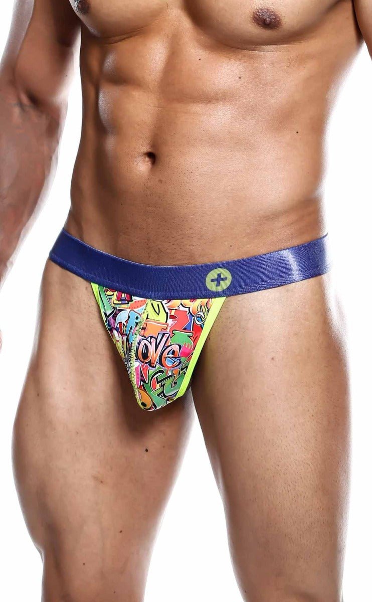 MaleBasics Hipster Thong for Men – Low Rise Seamless Pouch Underwear with Fun Comic Prints
