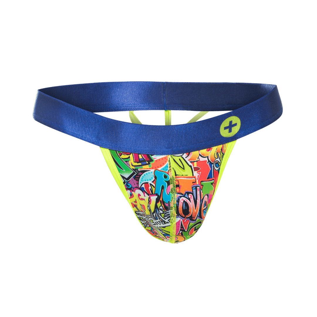 MaleBasics Hipster Thong for Men – Low Rise Seamless Pouch Underwear with Fun Comic Prints