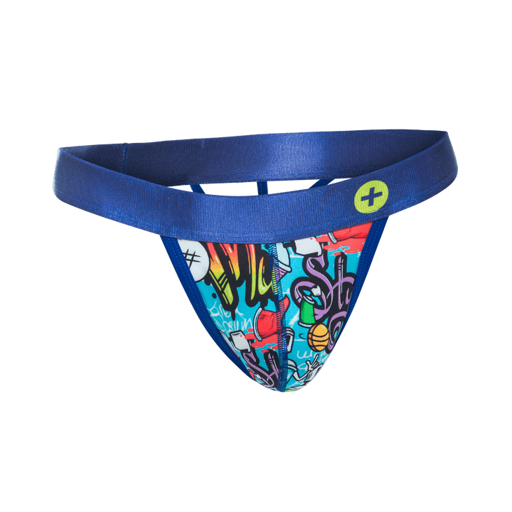 MaleBasics Hipster Thong for Men – Low Rise Seamless Pouch Underwear with Fun Comic Prints