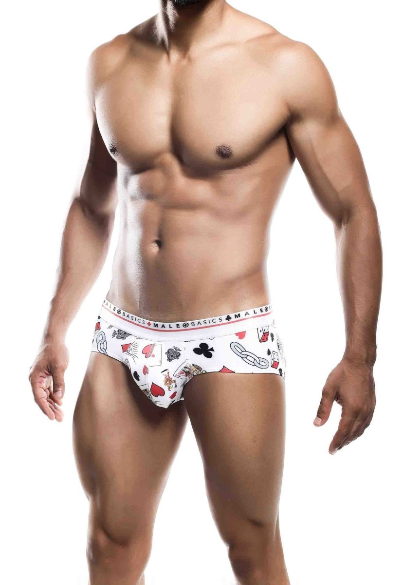 MaleBasics Men’s Hipster Briefs - Poker Card Print Novelty Underwear