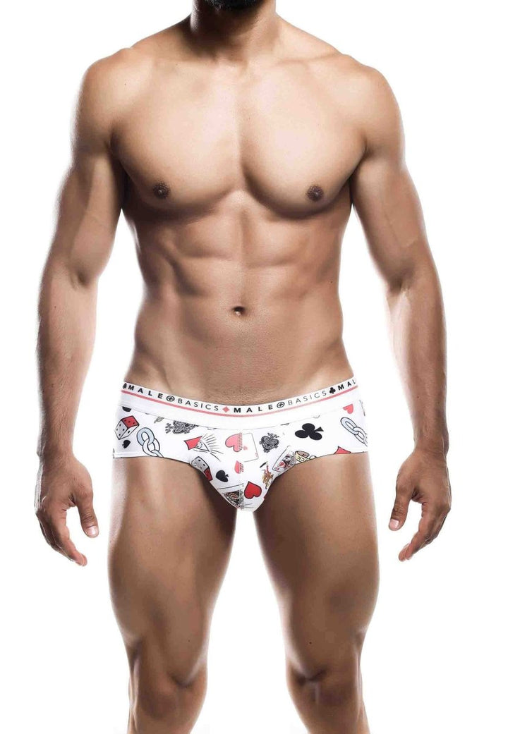 MaleBasics Men’s Hipster Briefs - Poker Card Print Novelty Underwear