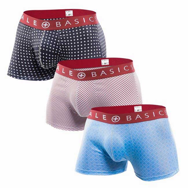 MaleBasics Men's New Trunk Boxer Shorts 3-Pack – Breathable Cotton Stretch Trunks