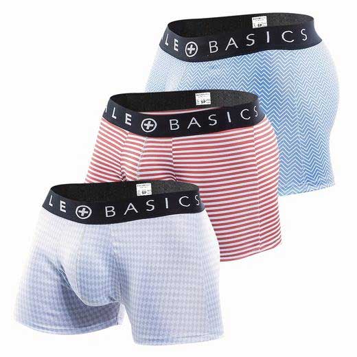 MaleBasics Men's New Trunk Boxer Shorts 3-Pack – Breathable Cotton Stretch Trunks
